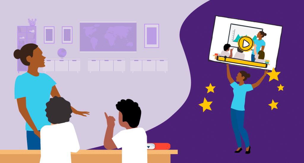 illustration of Teacher and Students